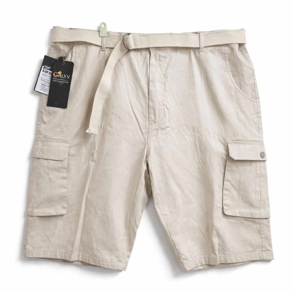 Galaxy By Harvic Cargo Shorts Mens 48 Stone Belted Cotton‎ Twill MGSX-9500ST